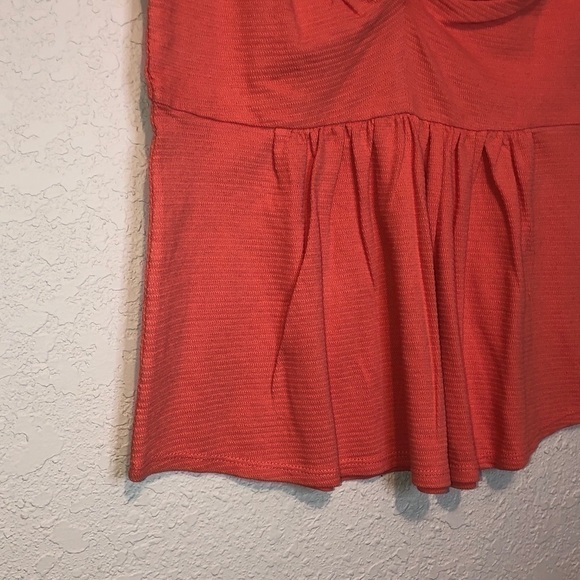 NWT Lucky Brand Coral Front Knot Peplum Sleeveless Tank Top Blouse Size Small - Picture 7 of 10